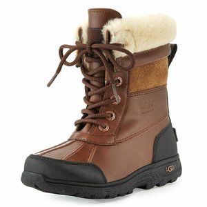 NEW UGG Kid Youth Butte II Worchester Brown Snow Boot Weather Waterproof Lace Up